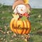Glitzhome&#xAE; 4ft. Fall Metal Stacked Scarecrow Yard Stake